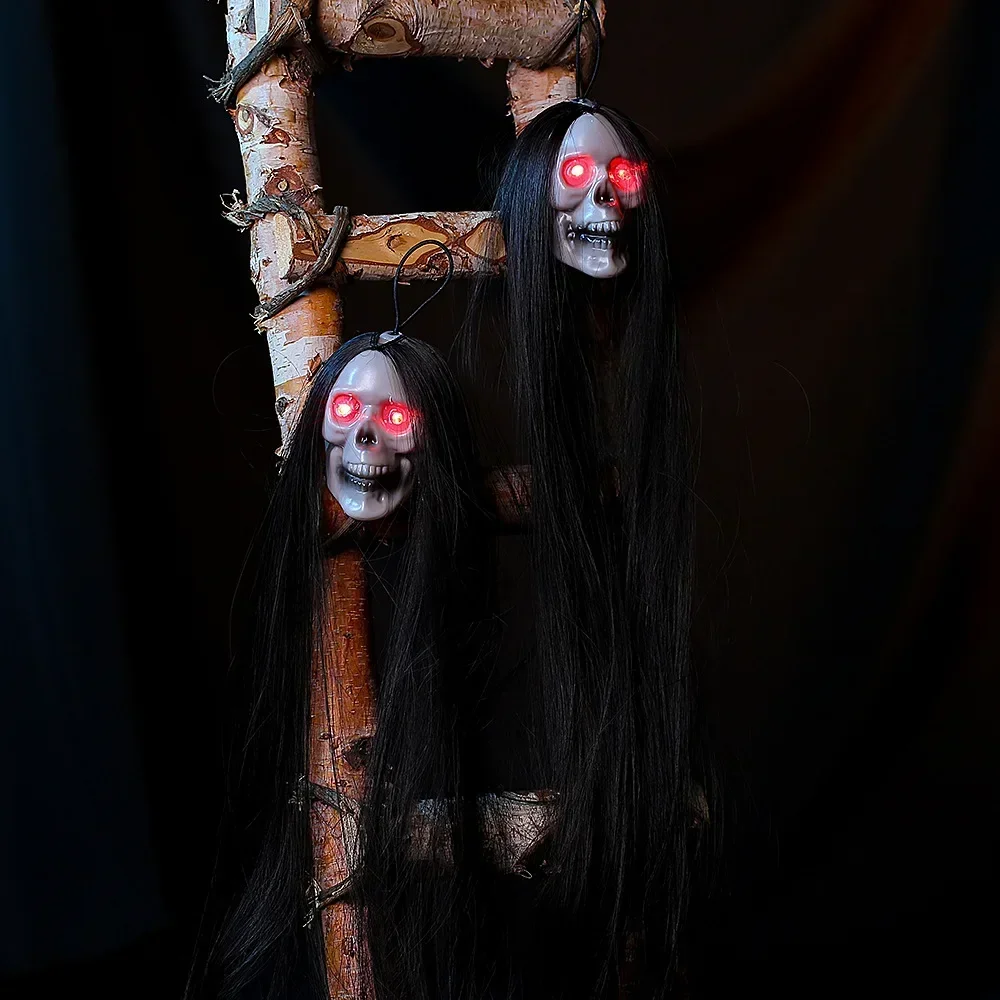 Halloween Skeleton Decoration - Halloweenowa Wisząca Czaszka Ducha z Długimi