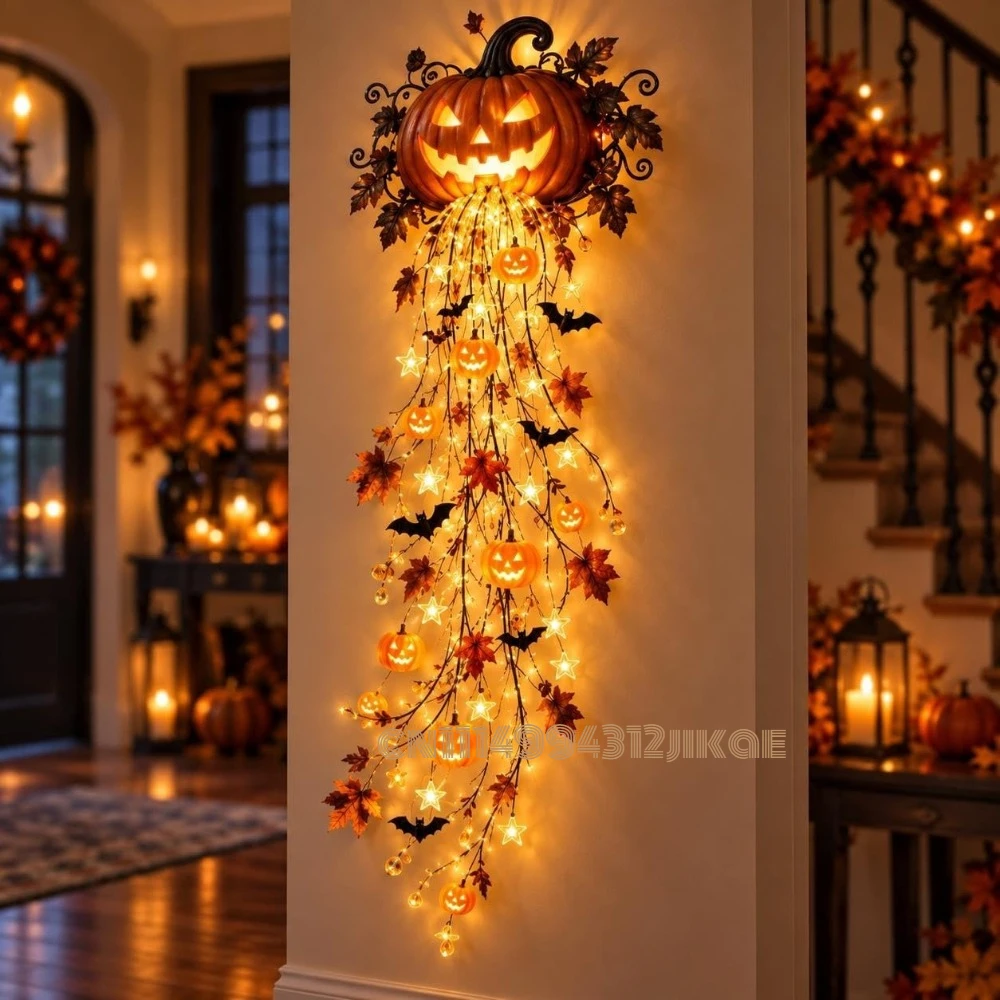 Halloween Led String Lights Orange - Elegancka kolekcja lamp ściennych w stylu
