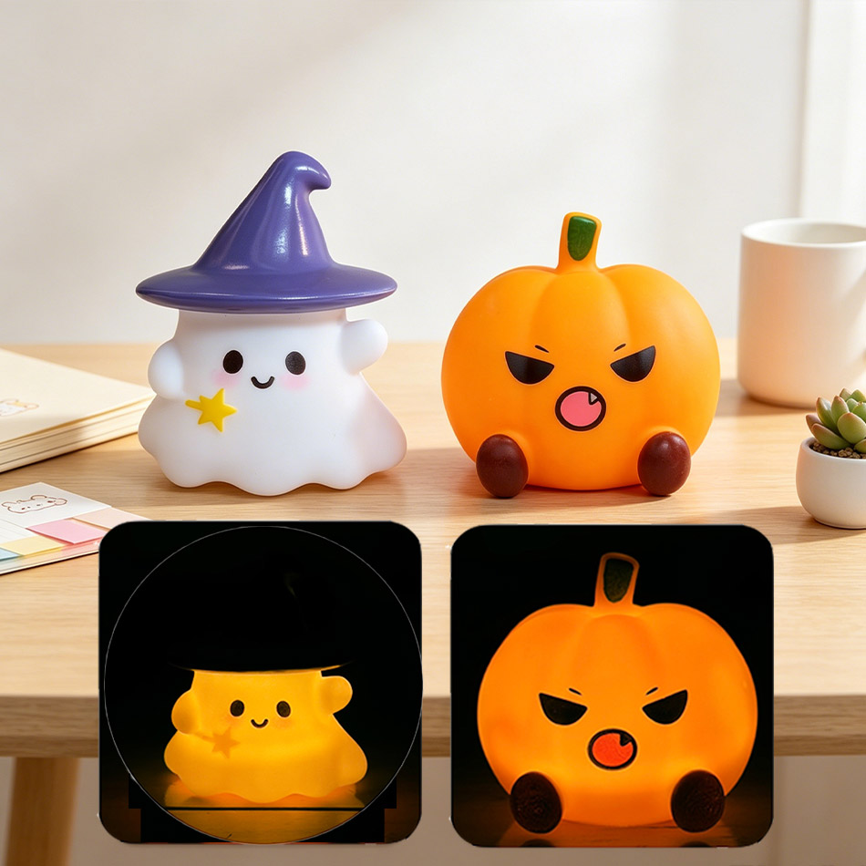 Halloween Pumpkin Decor Led - Urocza silikonowa lampka nocna w kształcie