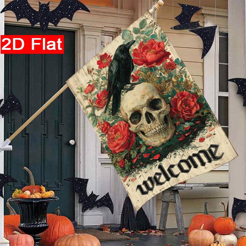 Halloween Skeleton Decoration - 2D – płaska flaga na Halloween