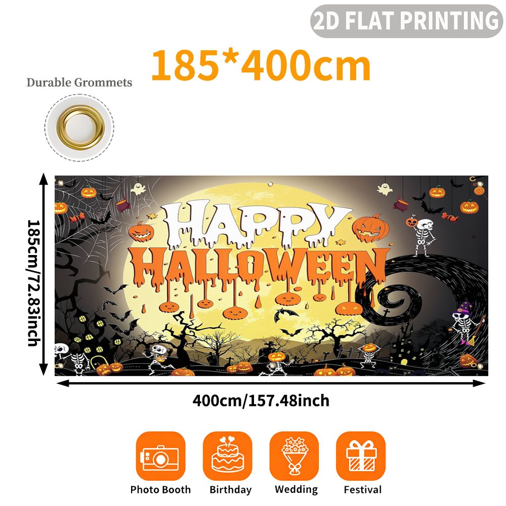 1 szt. Płaski baner 2D na Hall – Halloween Skeleton Decoration recenzja i cena