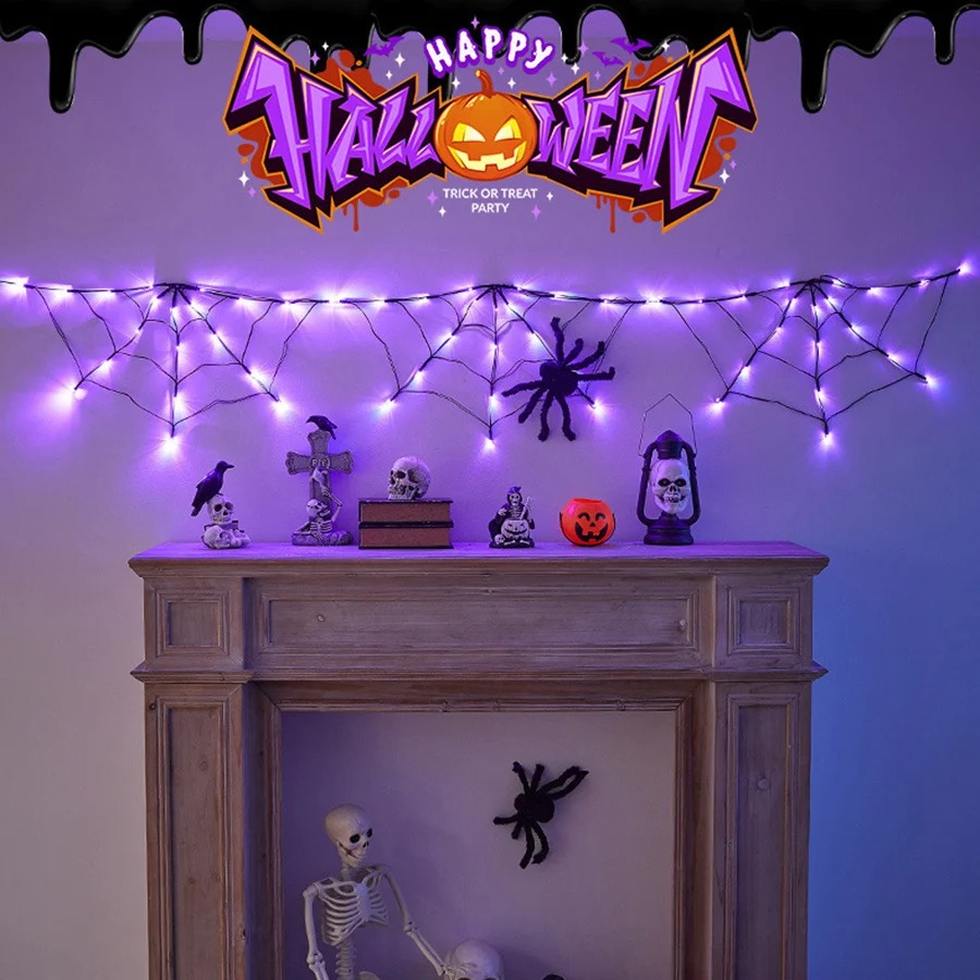 Świąteczne lampki w kształcie  – Halloween Led String Lights Orange recenzja i cena