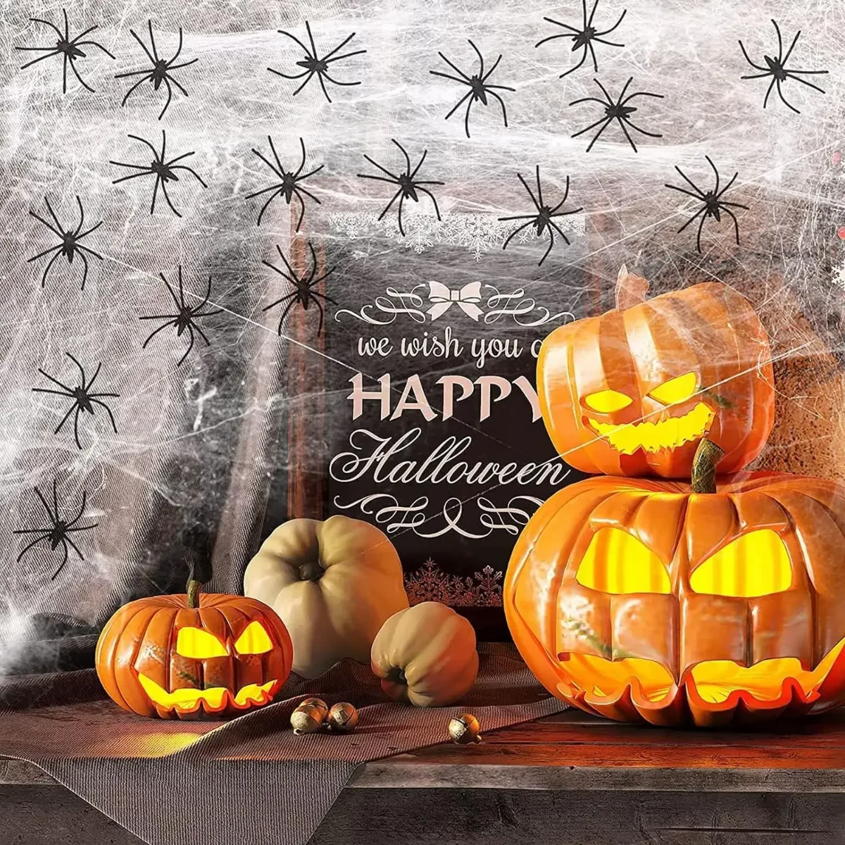 1-20 SZT. Dekoracja na Hallowe – Spider Web Halloween Decoration recenzja i cena