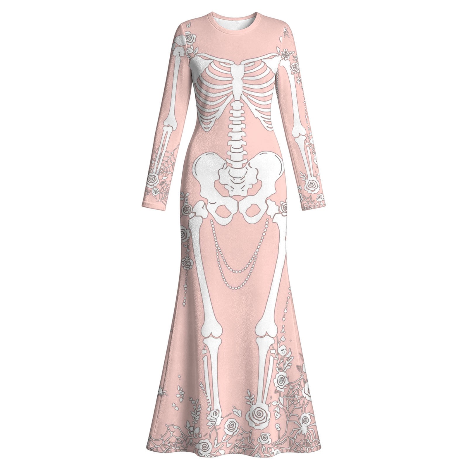 Długa sukienka maxi z motywem  – Halloween Skeleton Decoration recenzja i cena