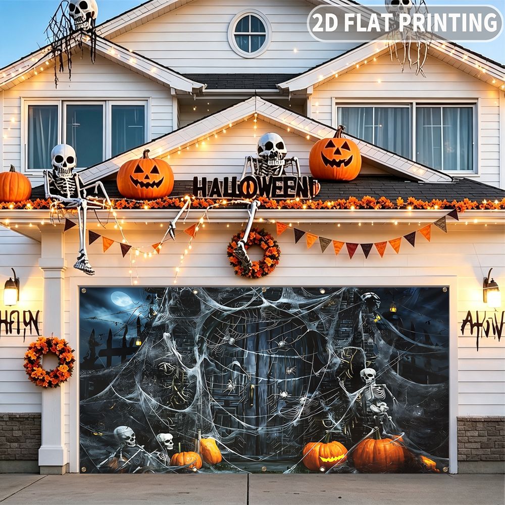 1 szt. płaski baner 2D na Hall – Halloween Skeleton Decoration recenzja i cena