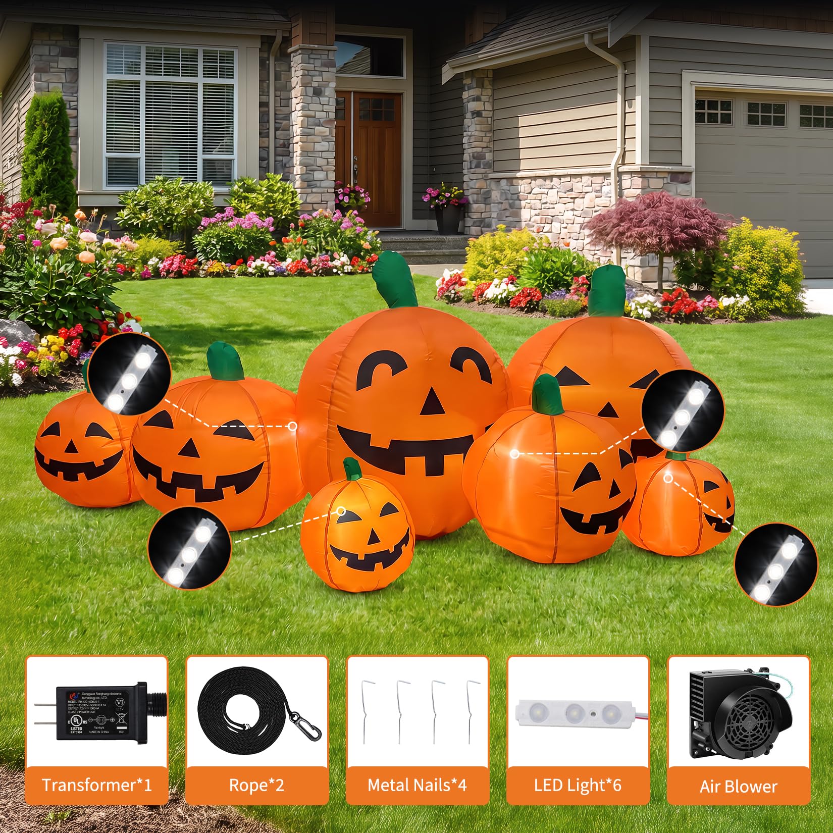 7,5-calowa, gigantyczna dmucha – Halloween Pumpkin Decor Led recenzja i cena