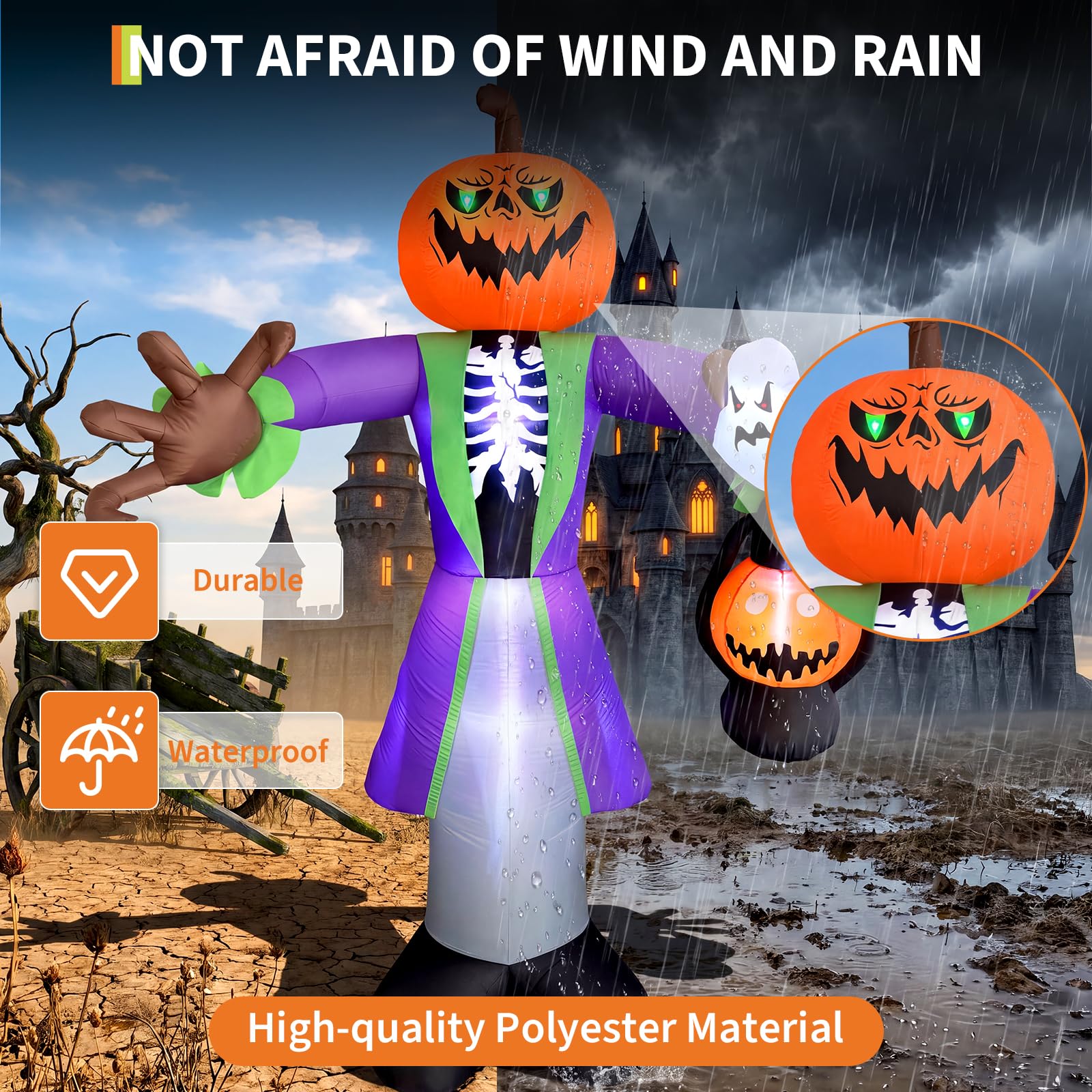 8-stopowa, podświetlana, dmuch – Halloween Pumpkin Decor Led recenzja i cena